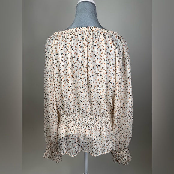 Ann Taylor Ivory Floral Peasant Blouse - Picture 5 of 7